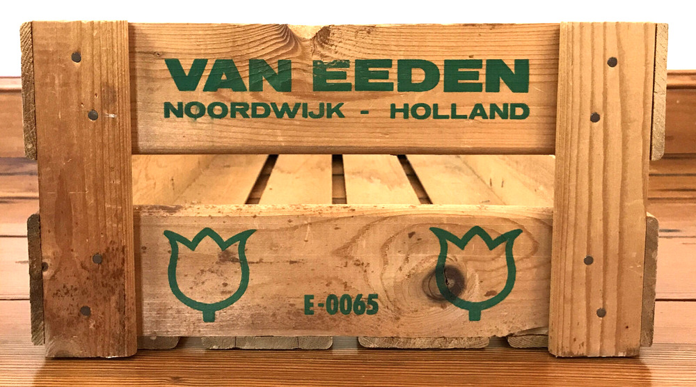Vtg Dutch Van Eeden Noordwijk Holland Wooden Tulip Bulb Produce Flower Crate